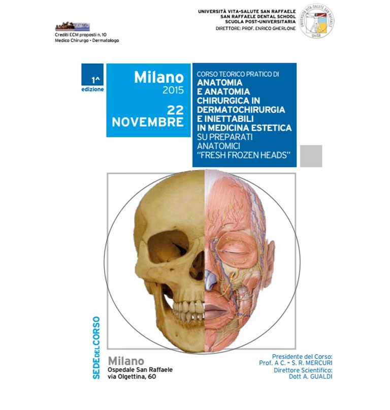 Corso teorico pratico in dermatochirurgia su preparati anatomici