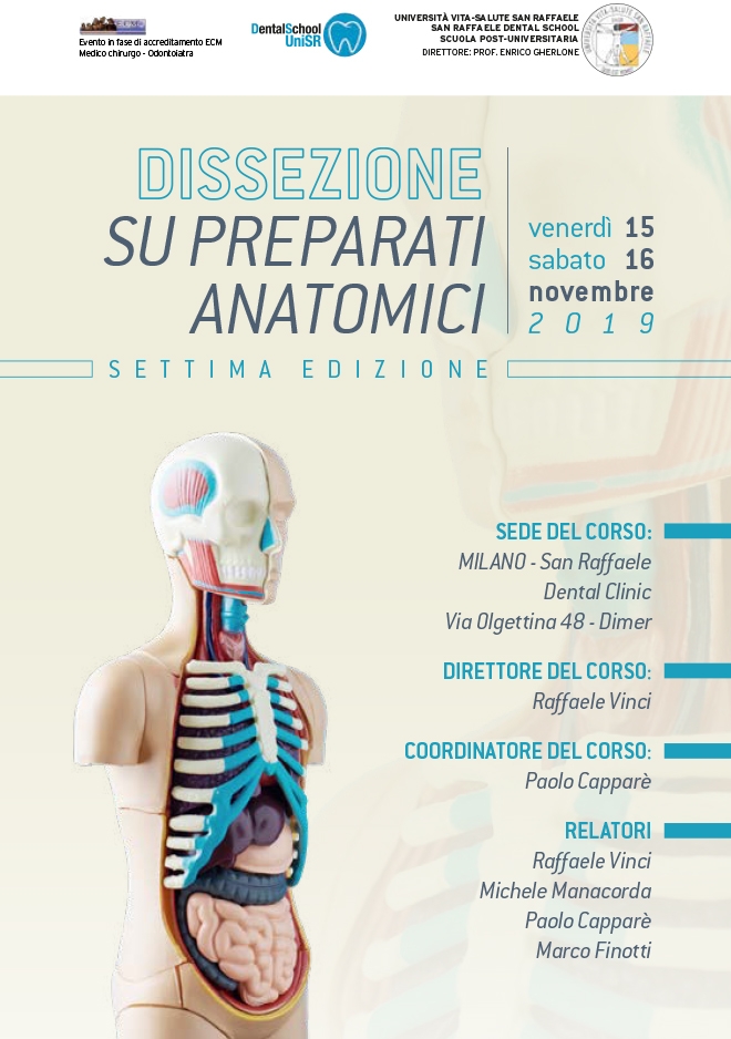 Corso Dissezione su preparati anatomici – Milano, 15-16 Novembre 2019