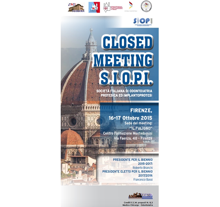 Closed Meeting S.I.O.P.I. – Firenze, 16 e 17 Ottobre 2015