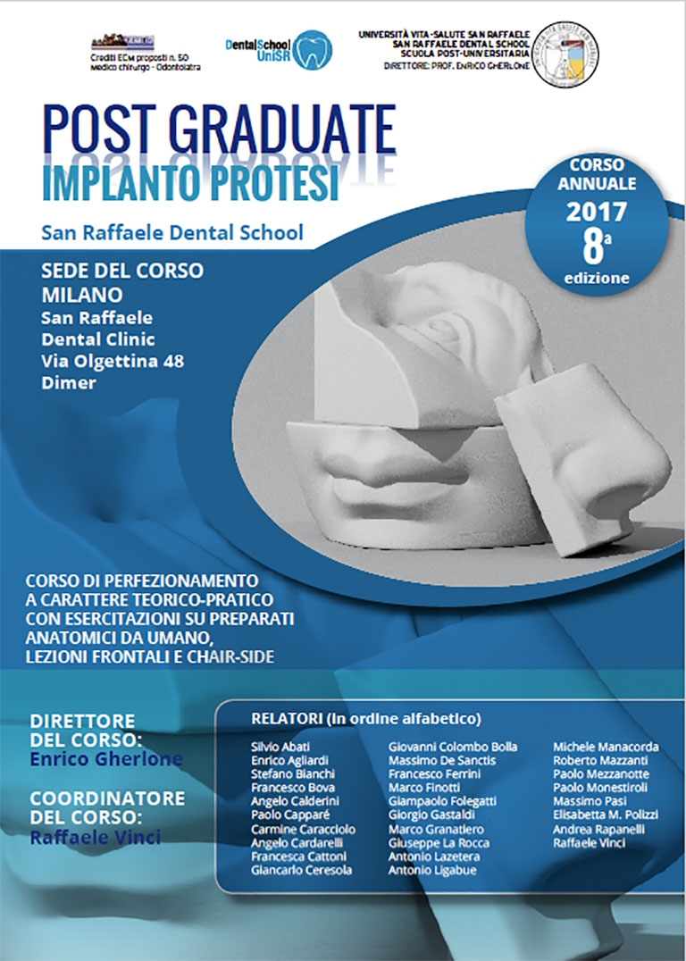 POST GRADUATE CORSO IMPLANTO PROTESI CORSO ANNUALE 2017 8 ° EDIZIONE