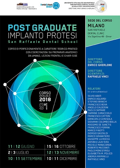 CORSO POST GRADUATE IMPLANTO PROTESI 2018