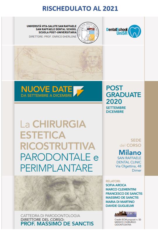 Corso Post Graduate 2020: La chirurgia estetica ricostruttiva parodontale e perimplantare