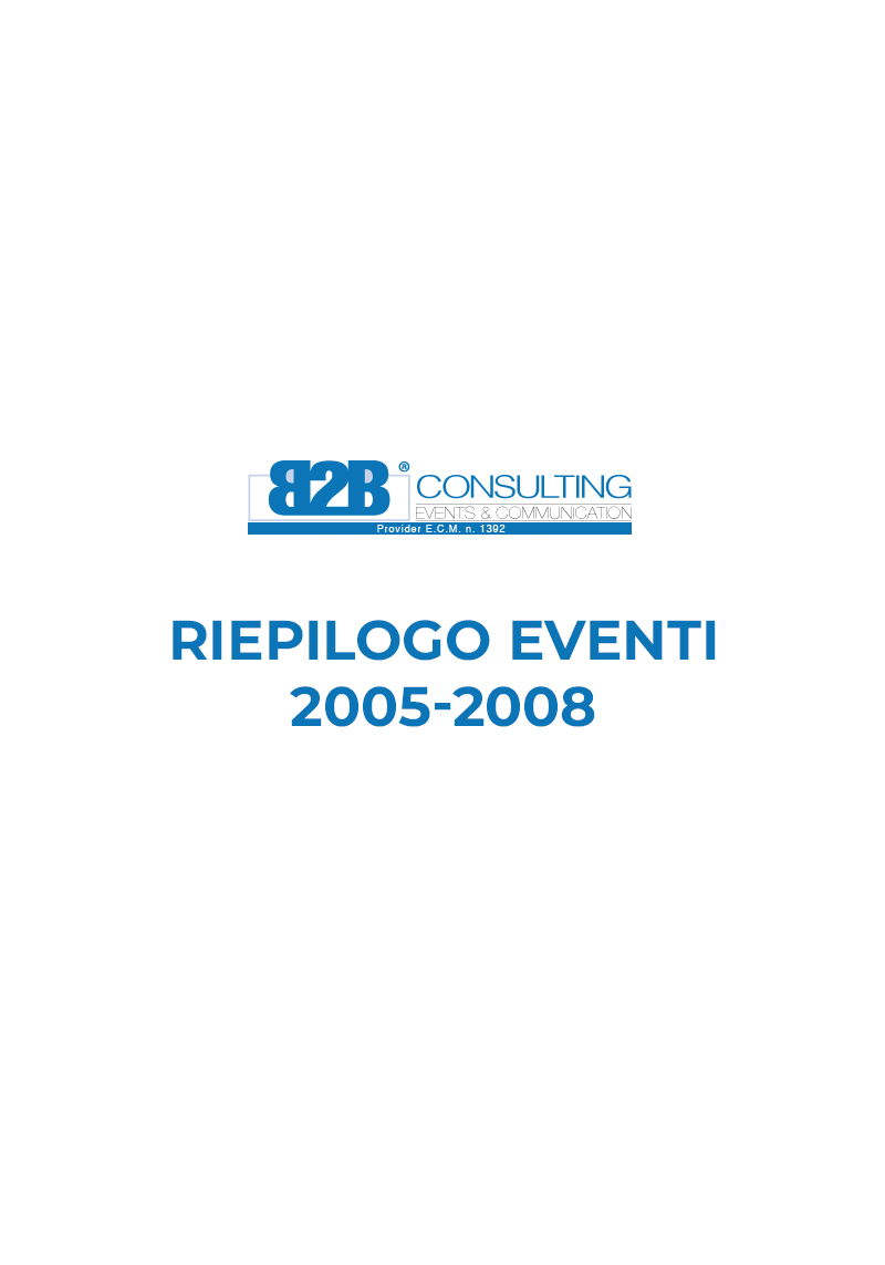 Riepilogo Eventi 2005-2008