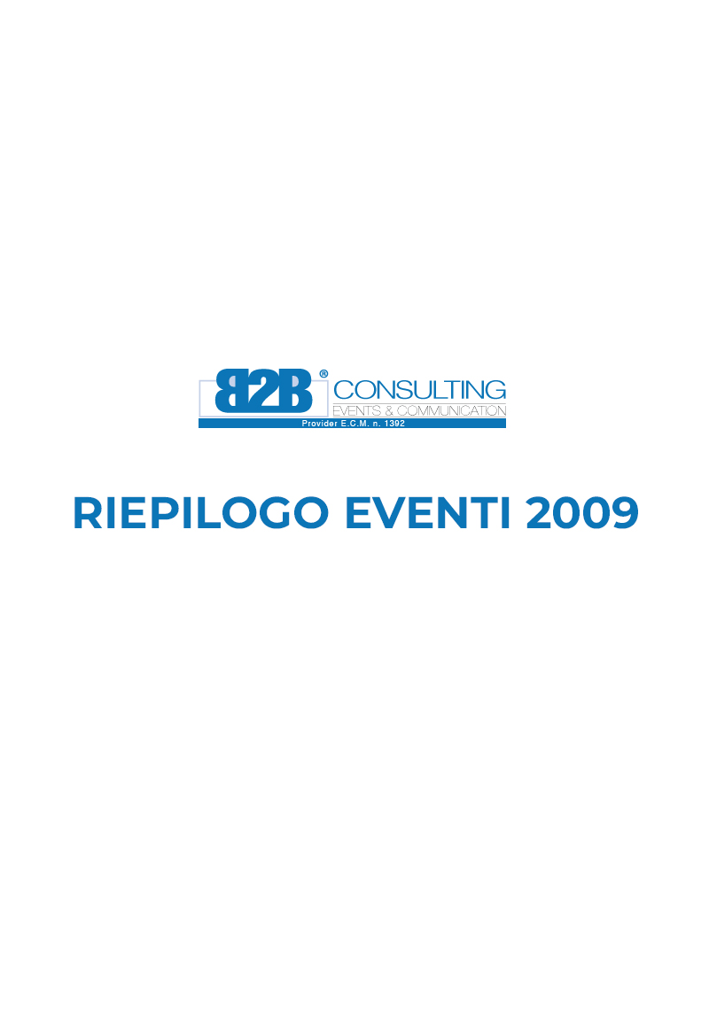 Riepilogo Eventi 2009