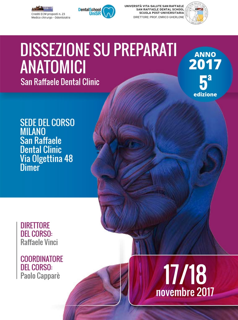 CORSO DISSEZIONE SU PREPARATI ANATOMICI ANNO 2017 5° EDIZIONE