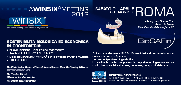 Meeting Winsix – Sostenibilità biologica ed economica in Odontoiatria – BioSAF IN