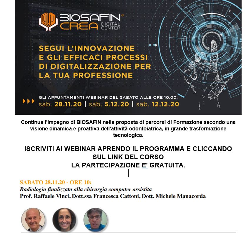 WEBINAR – Sabato 28 Novembre 2020 – Radiologia finalizzata alla chirurgia computer assistita