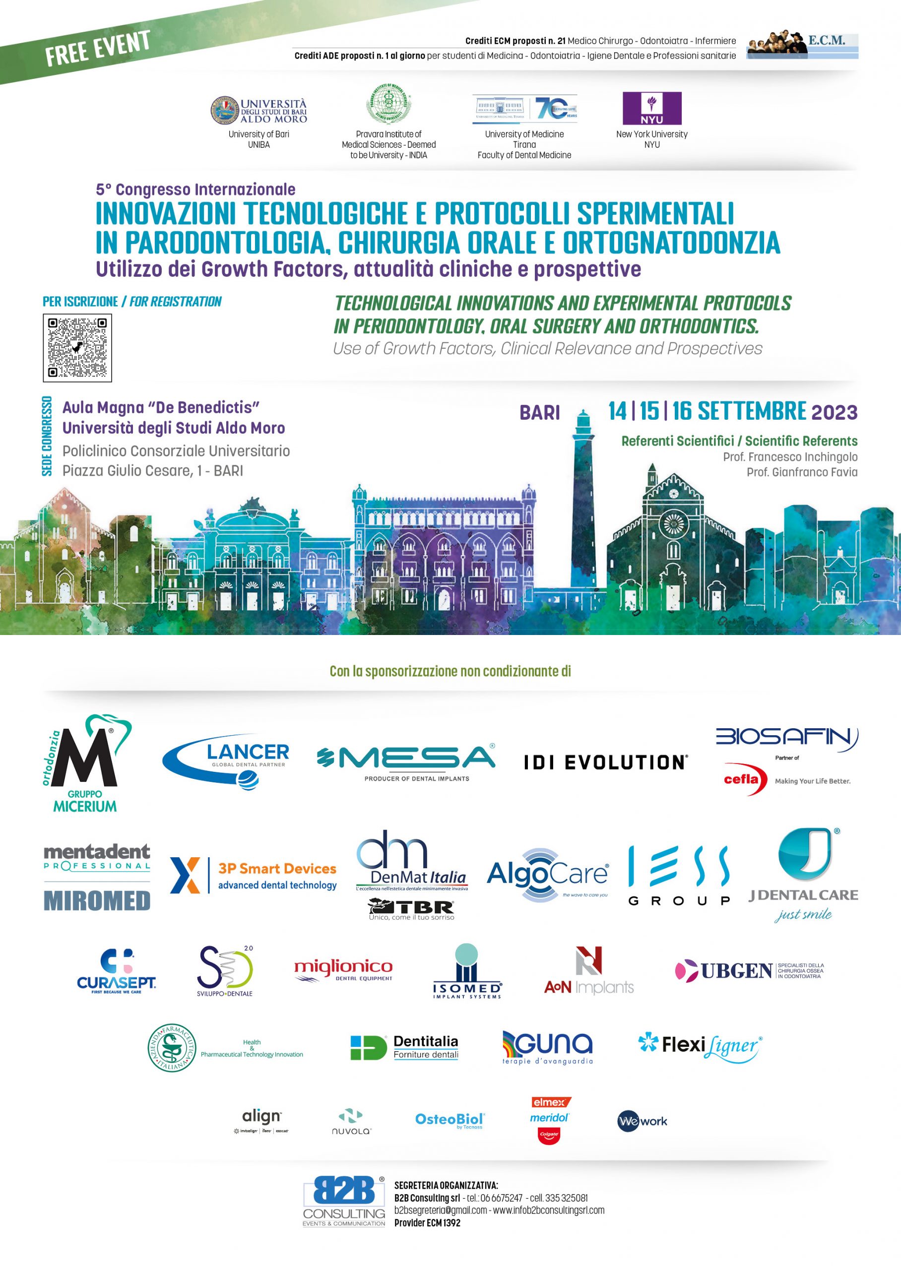BARI – 5° Congresso Internazionale Università degli Studi di Bari, 14-15-16 Settembre 2023