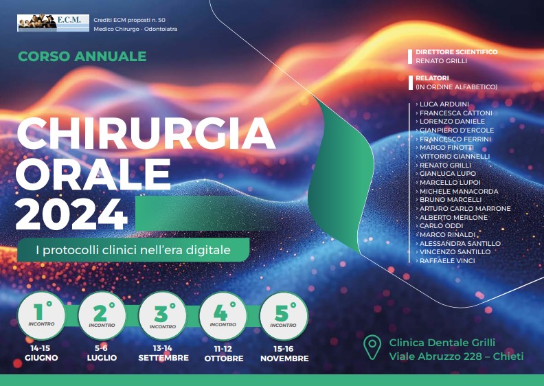 CHIETI – Chirurgia orale 2024 i protocolli clinici nell’era digitale – Corso annuale